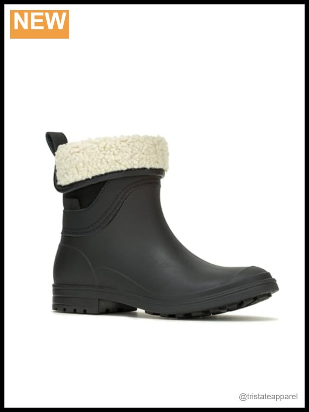Women's Waterproof Quilted Flannel Ankle Rain Boots with Faux Fur Trim Slip-On